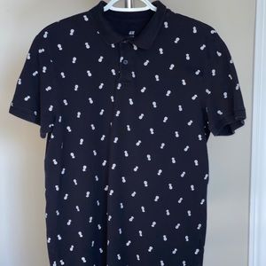 H&M Men Pineapple Print Polo